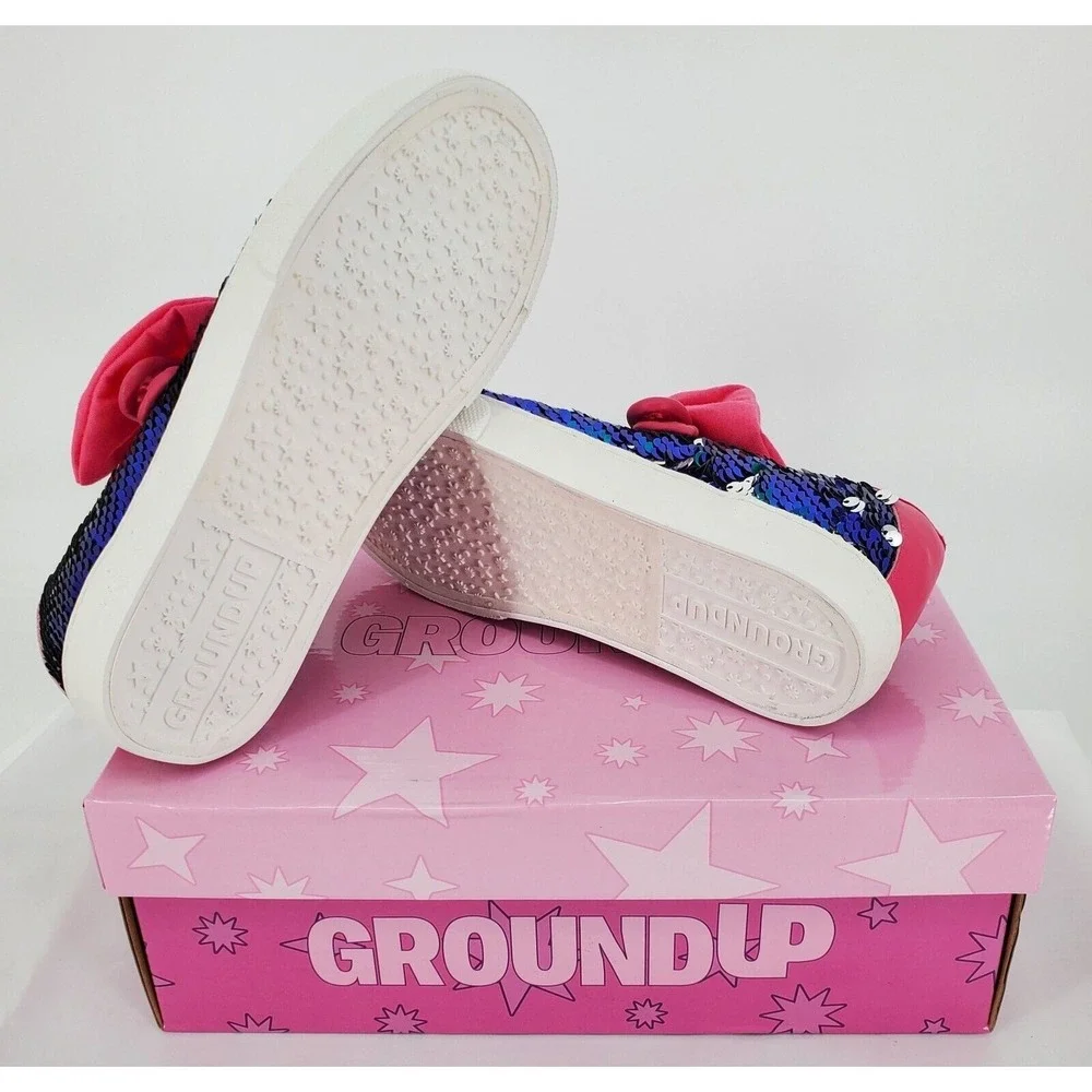 Ground Up Sequin Mary Jane Slip On Shoes with Bow Girls 3 Hot Pink Purple Green